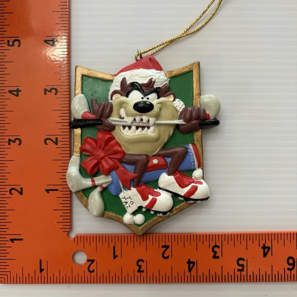 Vintage Taz Golf Shield Christmas Ornament 1996 Studio Store